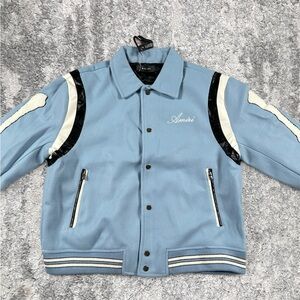 Amiri Bones Varsity Jacket Black Mens Size Large